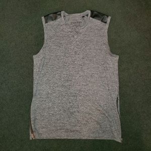 Men's Guess Tank Top w/ leather shoulder patches